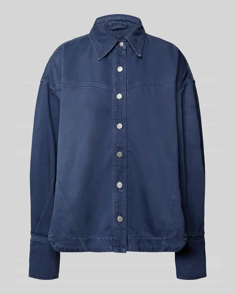 HUGO BOSS Oversized Hemdjacke aus Baumwoll-Lyocell-Mix Modell 'C_OVERSHIRT 1.0 Bleu