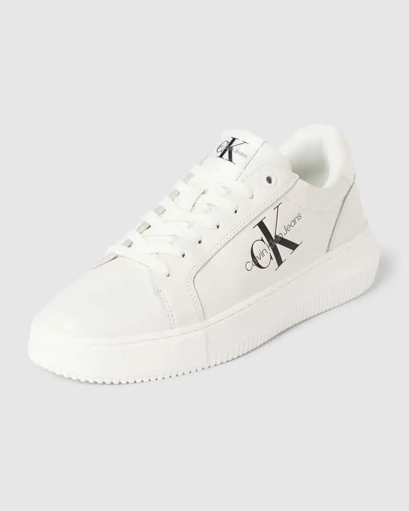 Calvin Klein Sneaker mit Label-Print Weiss