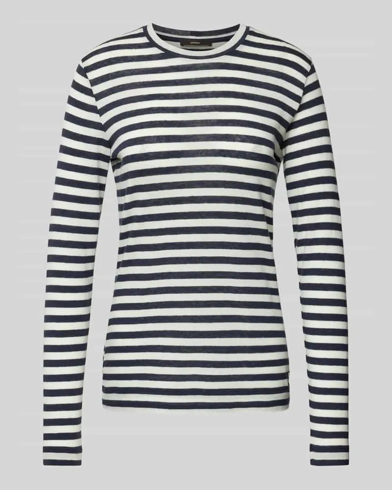 windsor. Longsleeve mit geripptem Rundhalsausschnitt Marine