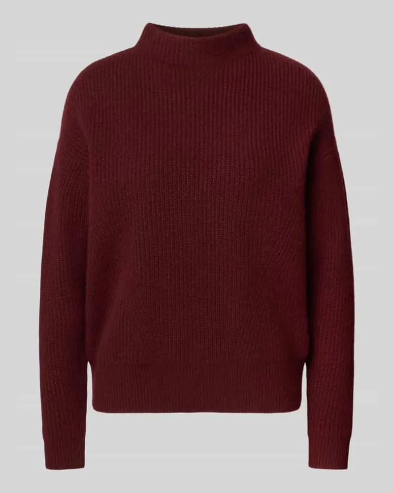 JAKE*S Regular Fit Kaschmirpullover in Strick-Optik Aubergine