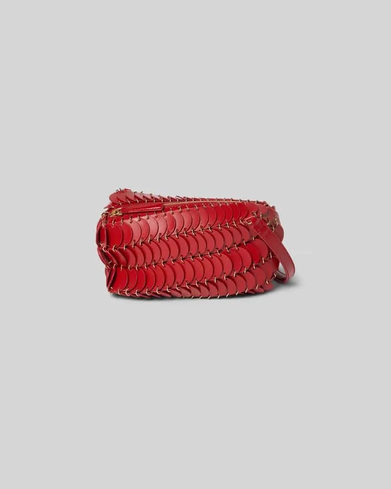 Paco Rabanne Crossbody Bag mit Paillettenbesatz Rot