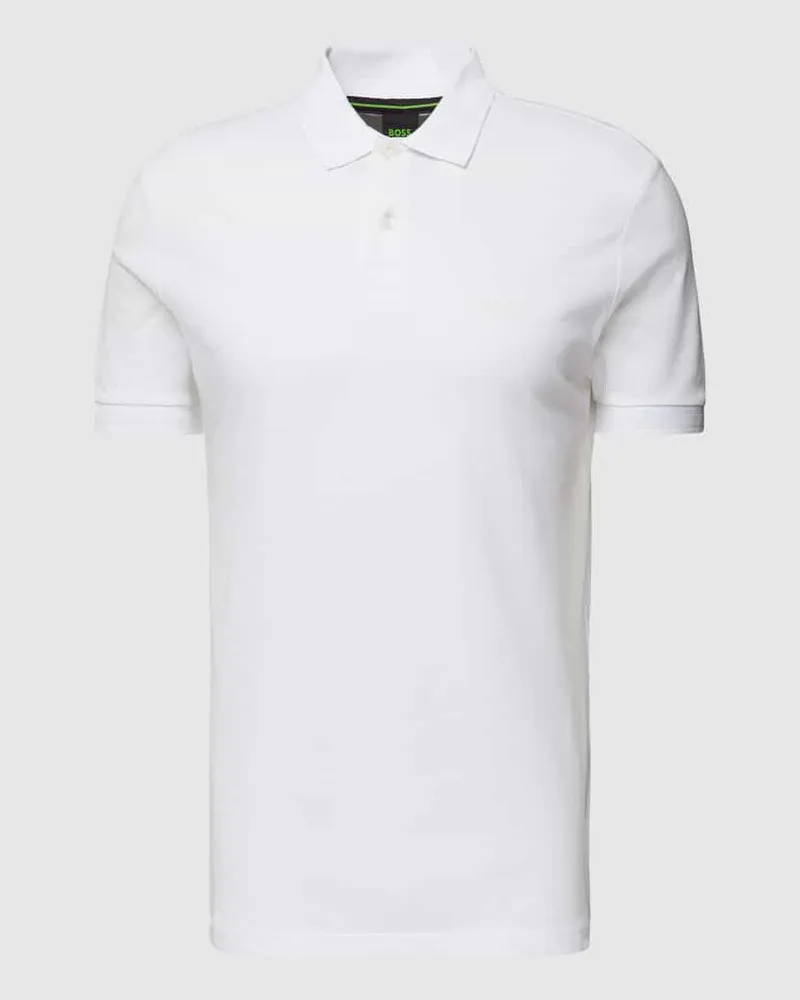 HUGO BOSS Poloshirt mit Label-Print Modell 'Pio Weiss