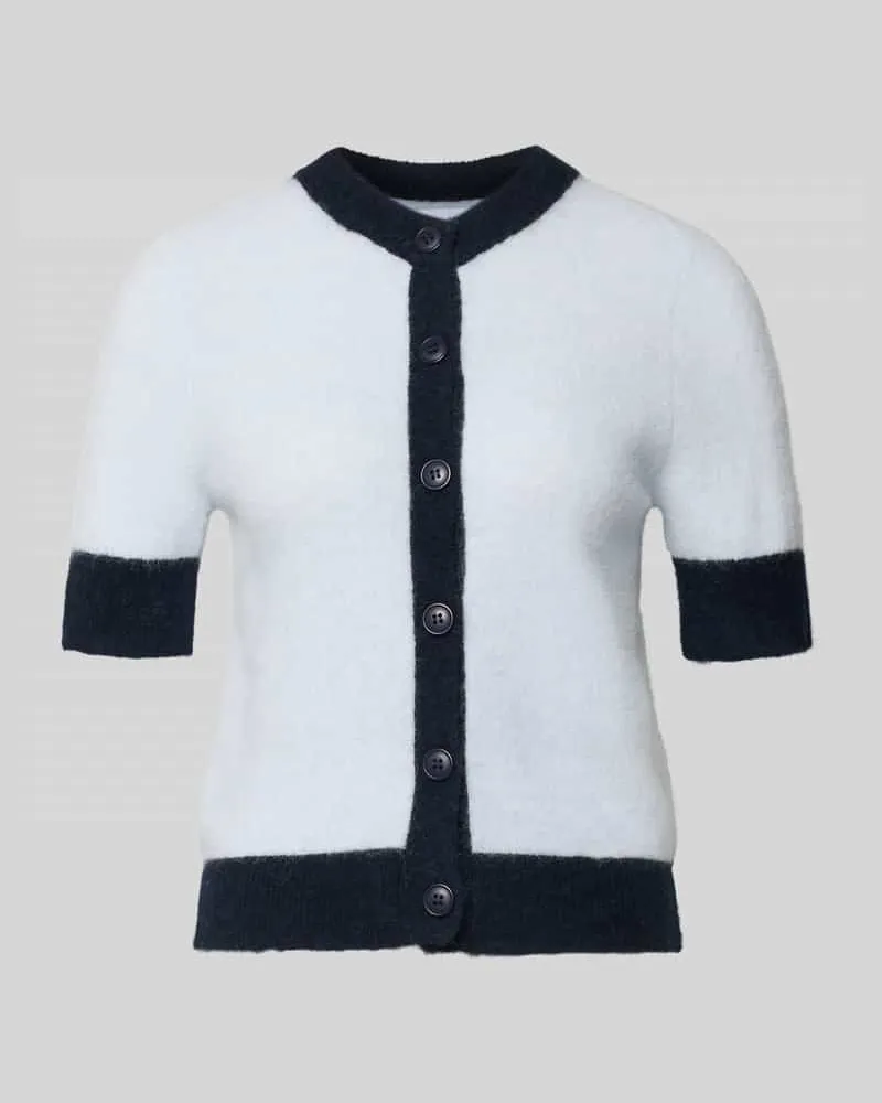 Samsøe & Samsøe Regular Fit Cardigan aus Woll-Alpaka-Mix Modell 'Sanoura Hellblau