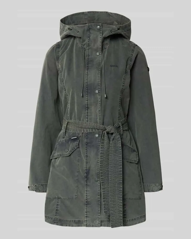 khujo Jacke mit Bindegürtel Modell 'PREA Khaki