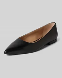 Ralph Lauren Lederballerinas mit Blockabsatz Modell 'LONDYN Black