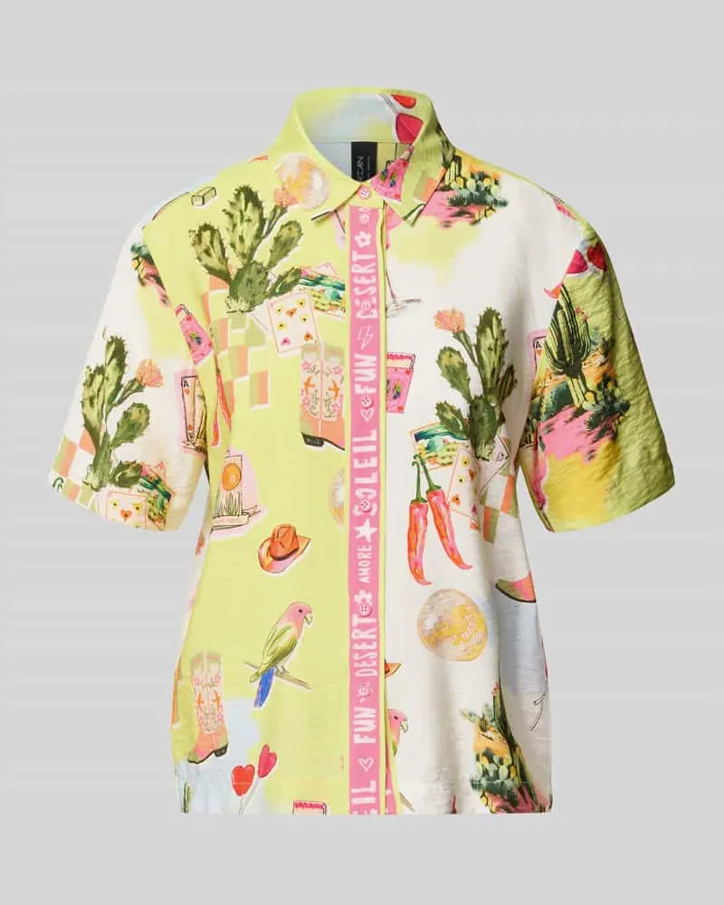 Marc Cain Bluse aus Viskose-Mix mit abgerundetem Saum Weiss