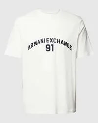 Armani Exchange T-Shirt mit Label-Print Offwhite