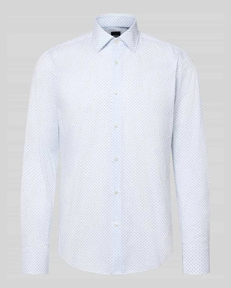 HUGO BOSS Regular Fit Businesshemd aus Baumwoll-Mix Modell 'Joe Bleu