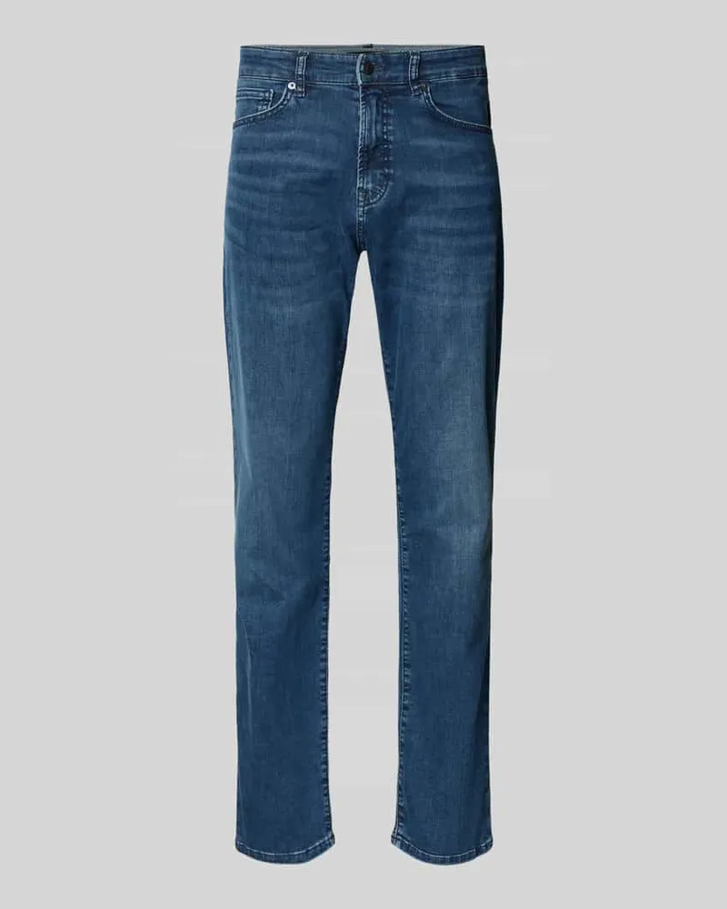 HUGO BOSS Regular Fit Jeans im 5-Pocket-Design Modell 'RE.MAINE BO Jeansblau