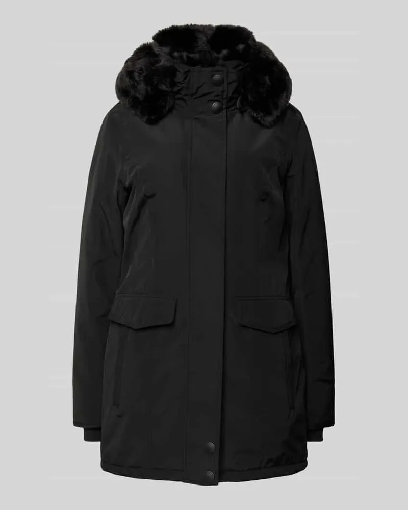 Wellensteyn Taillierter Parka mit Kunstfellbesatz Modell 'STAVANGER Black