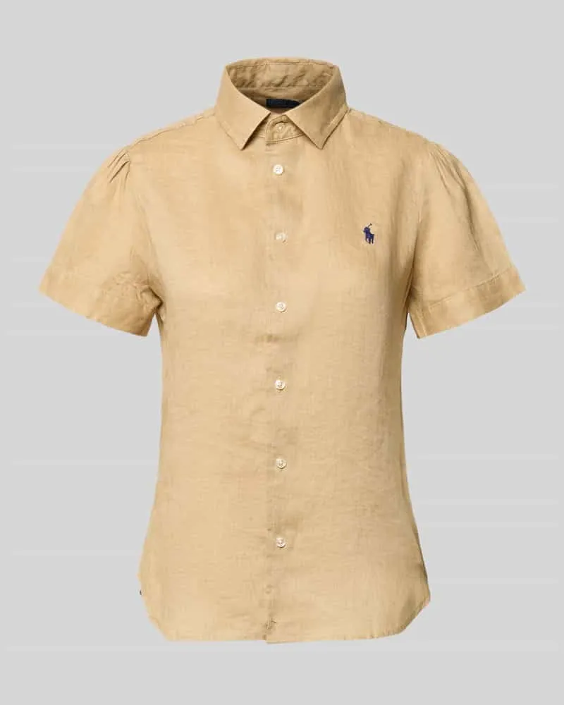 Ralph Lauren Regular Fit Leinenbluse aus reinem Leinen Beige