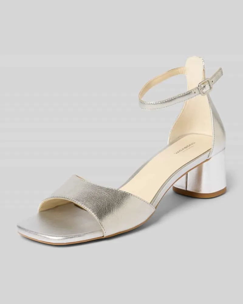 Vagabond Ledersandalette mit Blockabsatz Modell 'Piper Silber