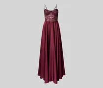 Abendkleid mit Pailletten und Perlen