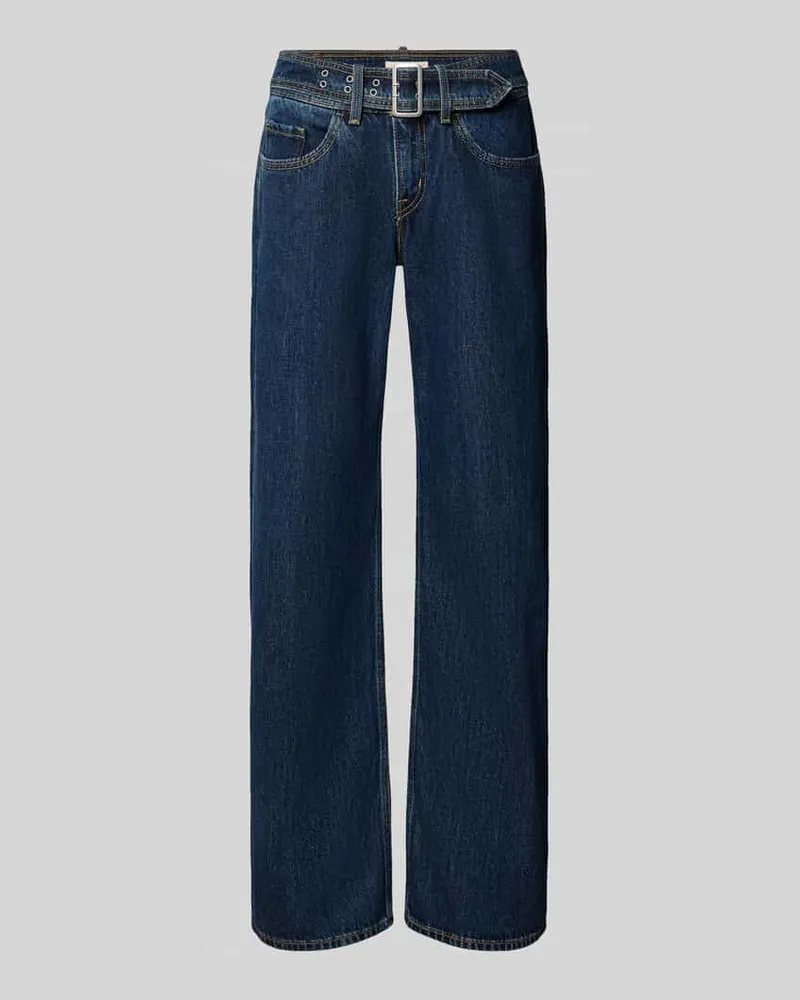 Levi's Straight Fit Jeans aus reiner Baumwolle Modell 'SUPERLOW Dunkelblau