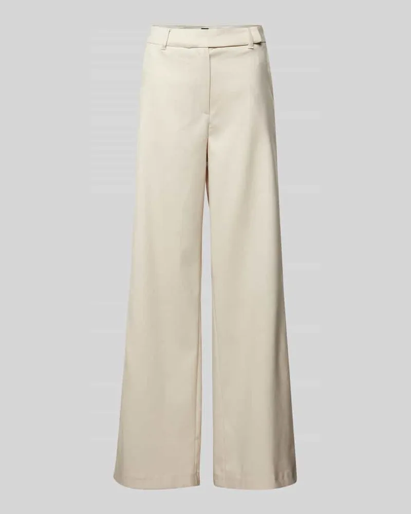Stefanel Wide Leg Stoffhose mit Leinen-Anteil Offwhite