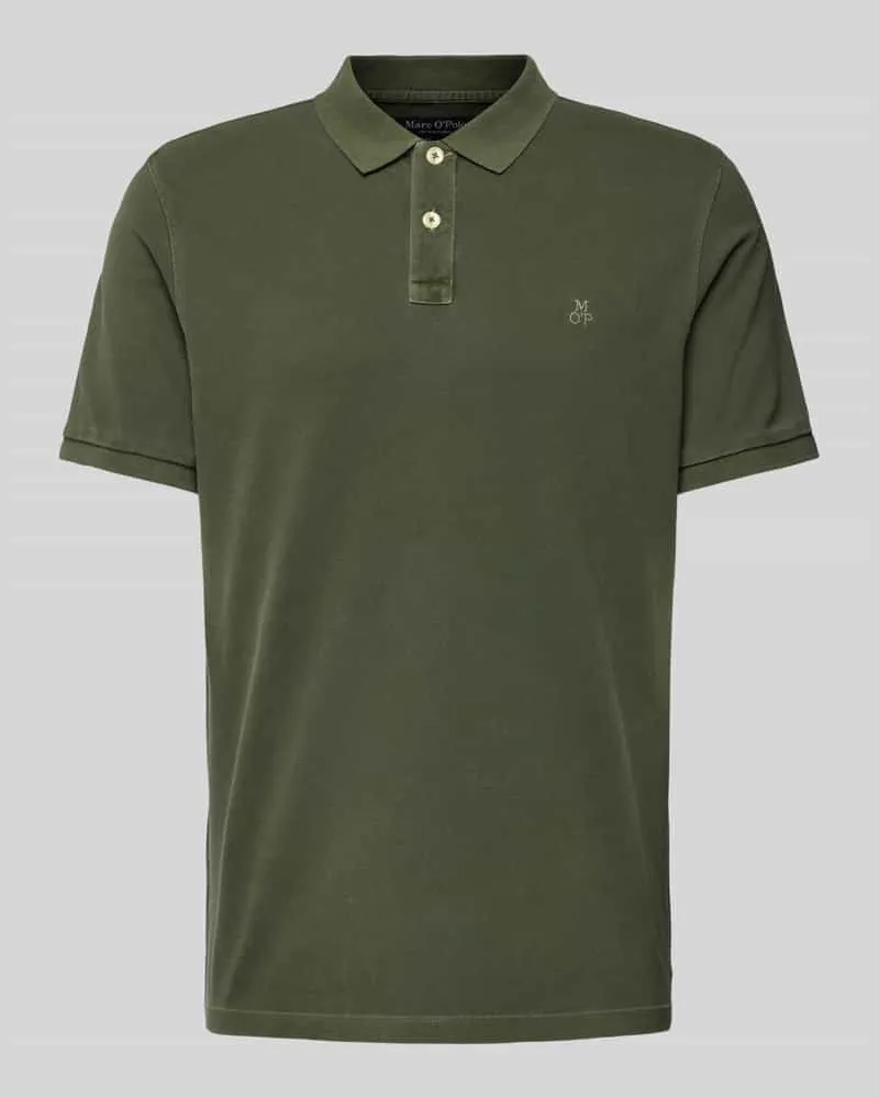 Marc O'Polo Regular Fit Poloshirt mit Label-Stitching Oliv