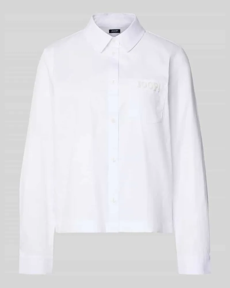 JOOP! Regular Fit Hemdbluse mit Brusttasche Modell 'Bella Weiss