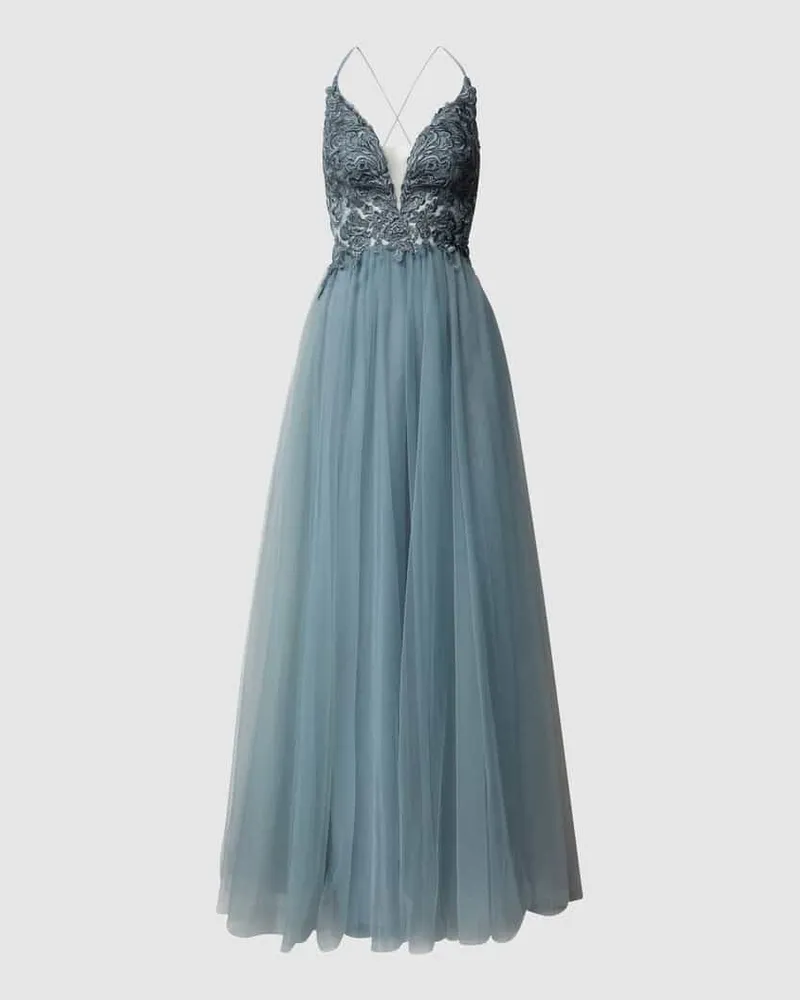 Mascara Abendkleid mit Zierbesatz Gruen