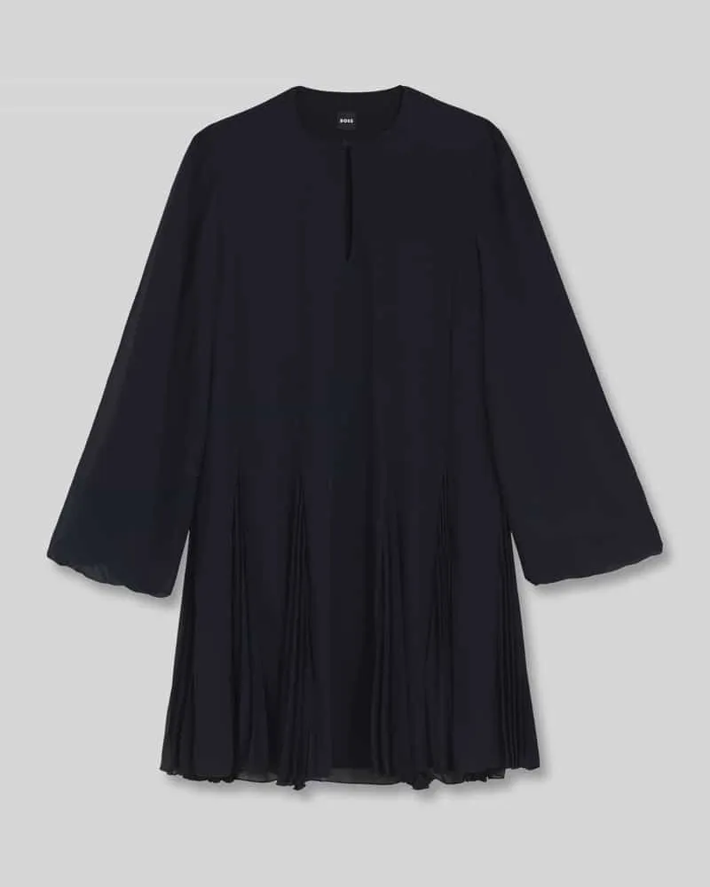 HUGO BOSS Loose Fit Freizeitkleid mit Plissee-Details Modell 'Donottati Marine
