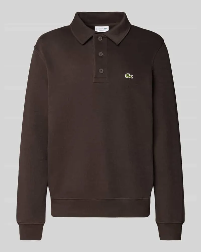 Lacoste Regular Fit Sweatshirt aus reiner Baumwolle Dunkelbraun