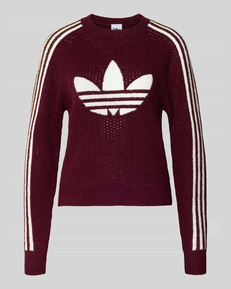 adidas Strickpullover mit Logo Bordeaux