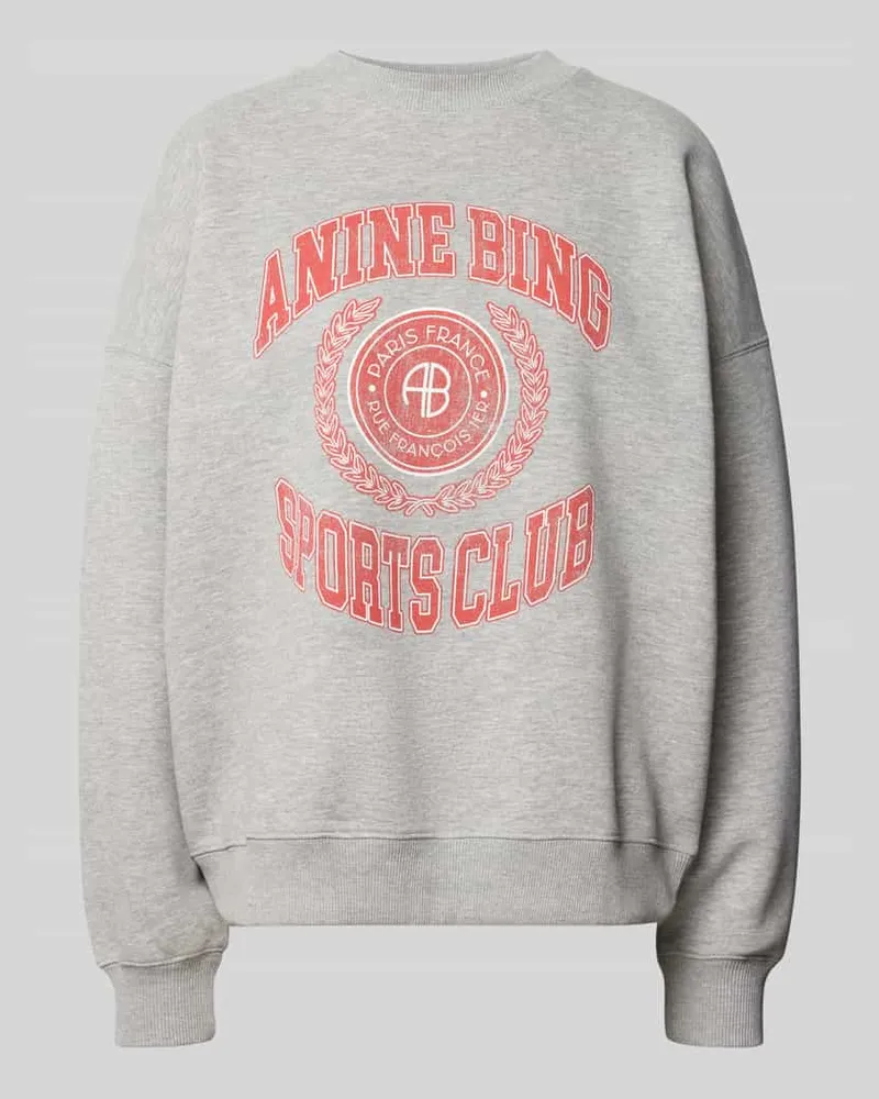 Anine Bing Oversized Sweatshirt mit Baumwoll-Anteil Hellgrau