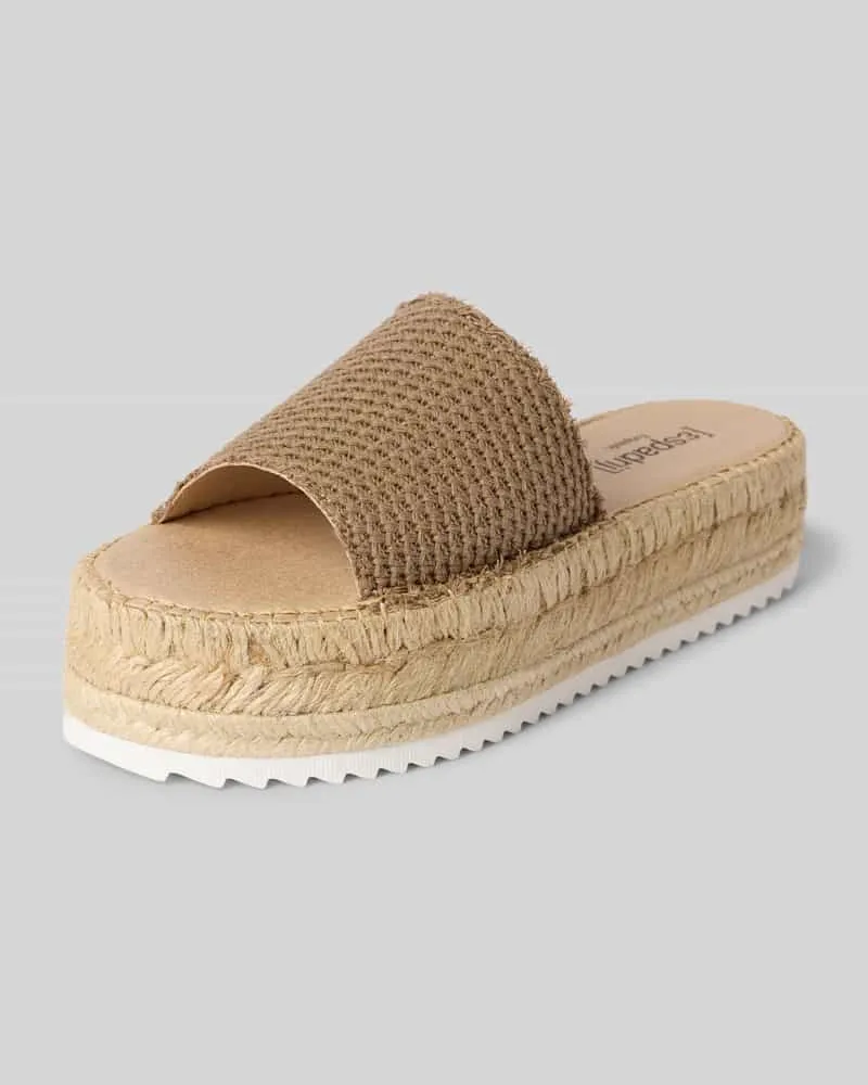 Espadrij Slides mit Plateausohle Modell 'PLAGE VALERIE Beige