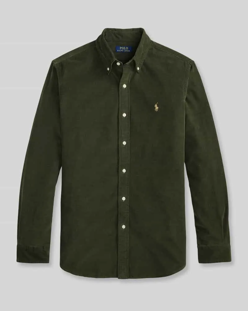 Ralph Lauren Custom Fit Freizeithemd aus reiner Baumwolle Oliv