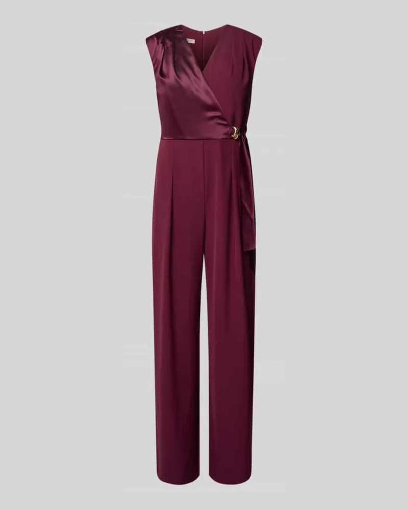 Rinascimento Jumpsuit mit V-Ausschnitt Bordeaux