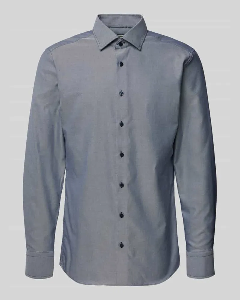 Eterna Slim Fit Business-Hemd mit Kentkragen Marine