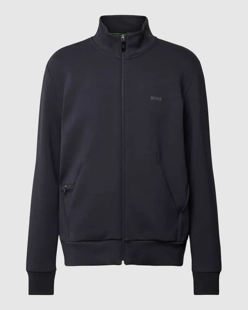 HUGO BOSS Sweatjacke mit Stehkragen Modell 'Skaz Marine