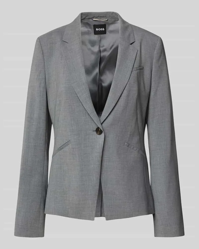 HUGO BOSS Regular Fit Kurzblazer aus Schurwolle Mittelgrau