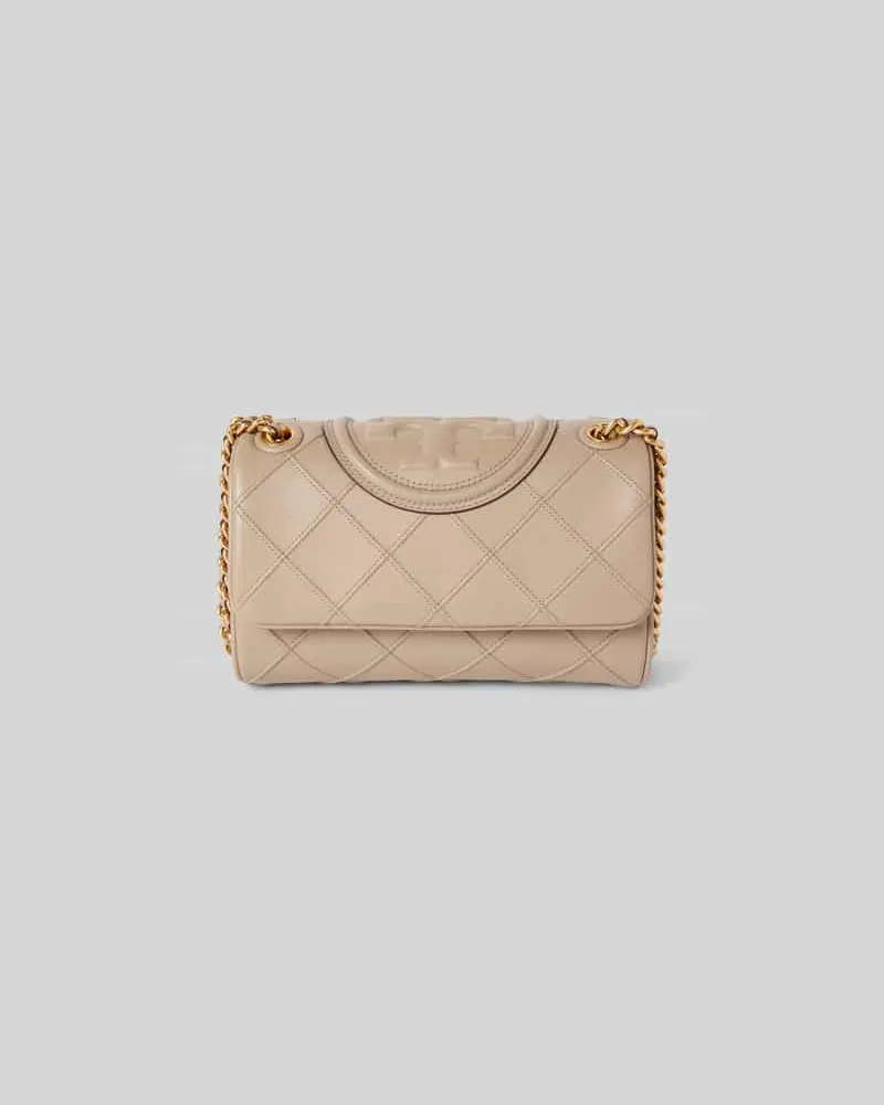 Tory Burch Clutch mit Karomuster Beige