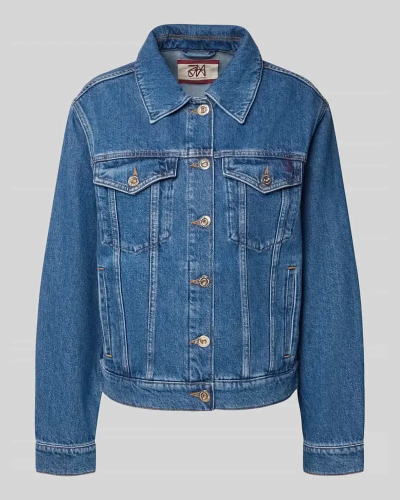 Mos Mosh Jeansjacke mit Brusttaschen Modell 'Saima Hellblau