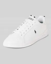 Ralph Lauren Ledersneaker mit Label-Details Weiss