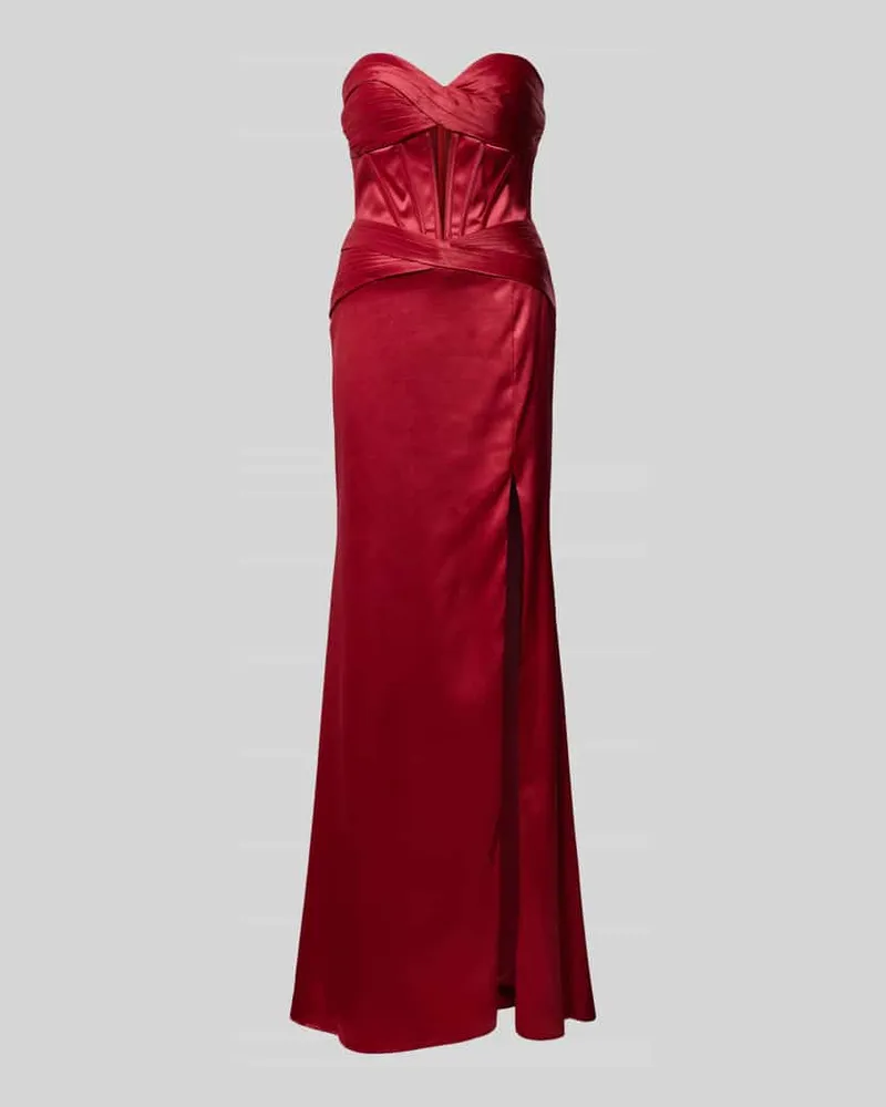 LUXUAR Abendkleid in trägerlosem Design Bordeaux
