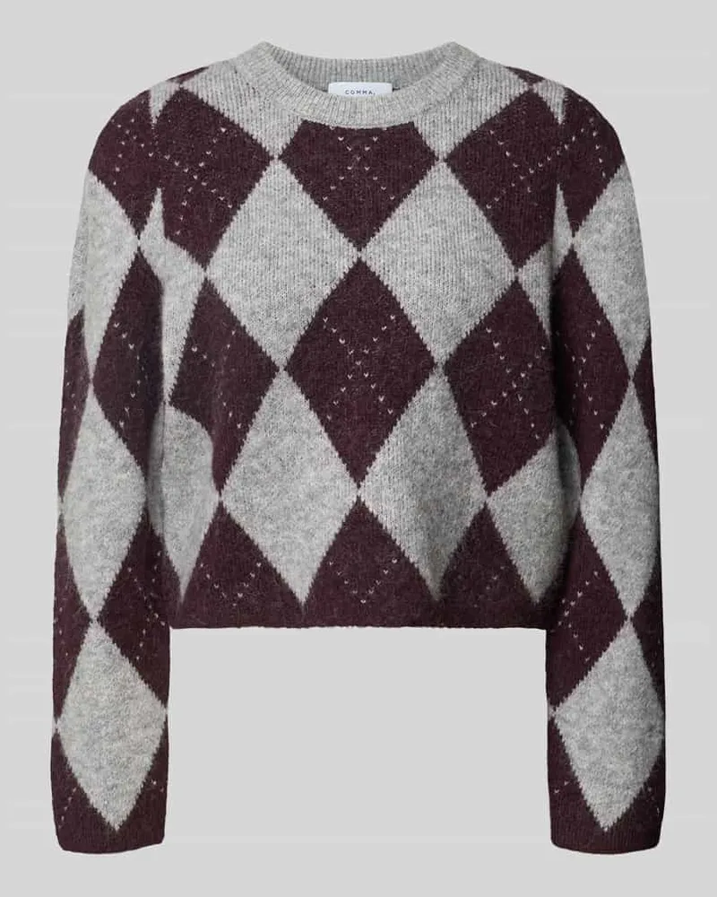 COMMA Strickpullover im Allover-Look Bordeaux