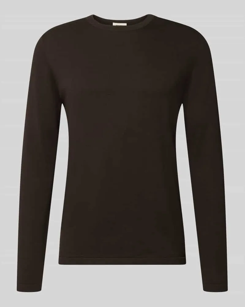 Drykorn Regular Fit Longsleeve aus reiner Baumwolle Modell 'Irmino Dunkelbraun