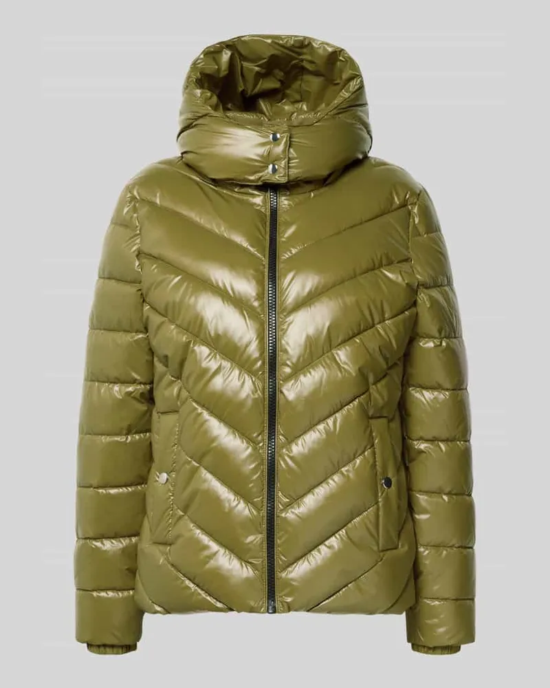 Christian Berg Steppjacke mit Kapuze und Reißverschluss Oliv
