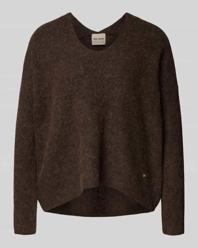 Mos Mosh Oversized Strickpullover mit gerippten Abschlüssen Modell 'THORA Schoko