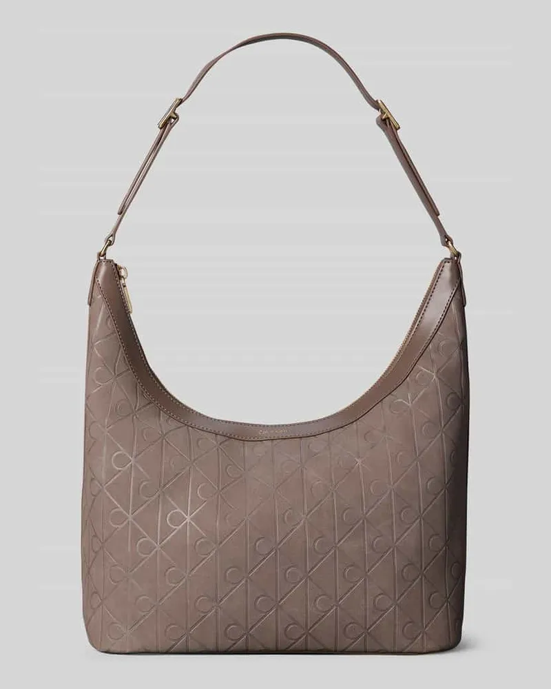 Calvin Klein Henkeltasche mit Allover-Logo-Prägung Taupe