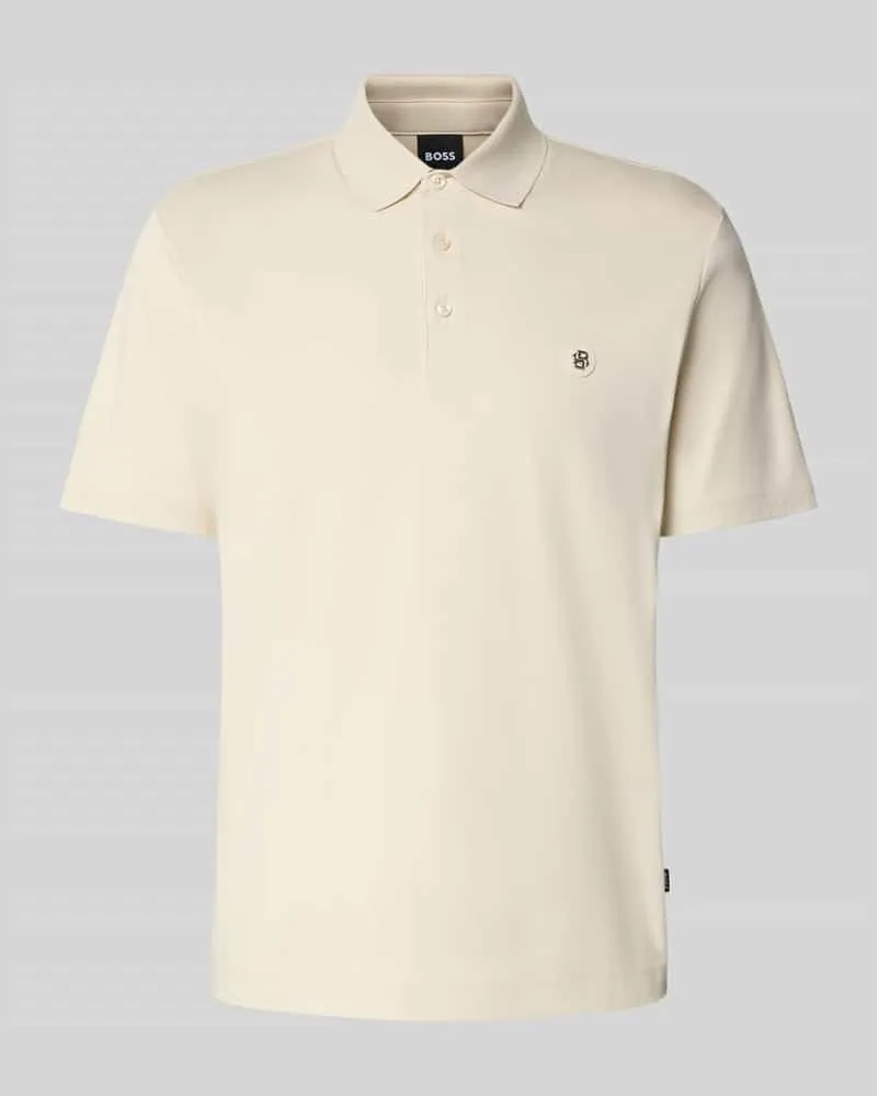 HUGO BOSS Regular Fit Poloshirt aus reiner Baumwolle Offwhite