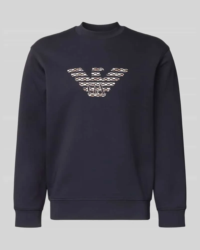 Emporio Armani Sweatshirt mit Label-Stitching Black