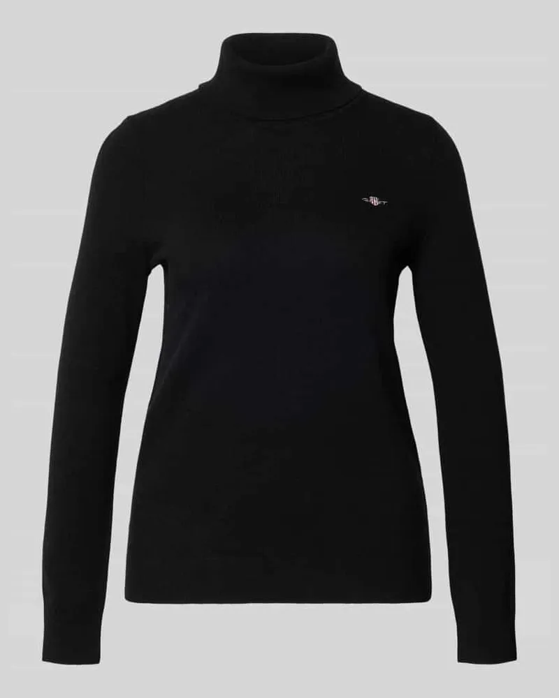 Gant Regular Fit Rollkragenpullover aus Woll-Mix Modell 'Extrafine Black