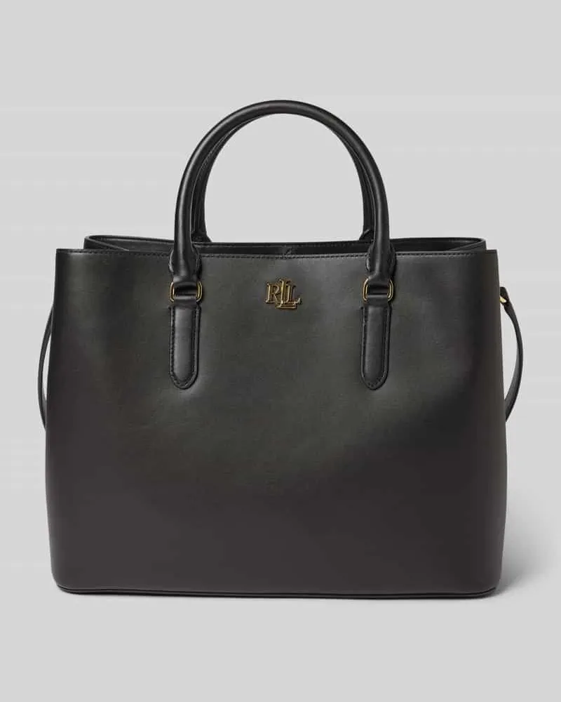 Ralph Lauren Lederhandtasche mit Label-Applikation Modell 'MARCY Black