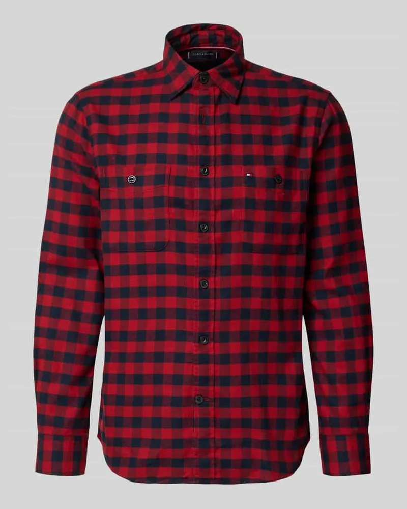 Tommy Hilfiger Regular Fit Freizeithemd aus reiner Baumwolle Modell 'BUFFALO Rot