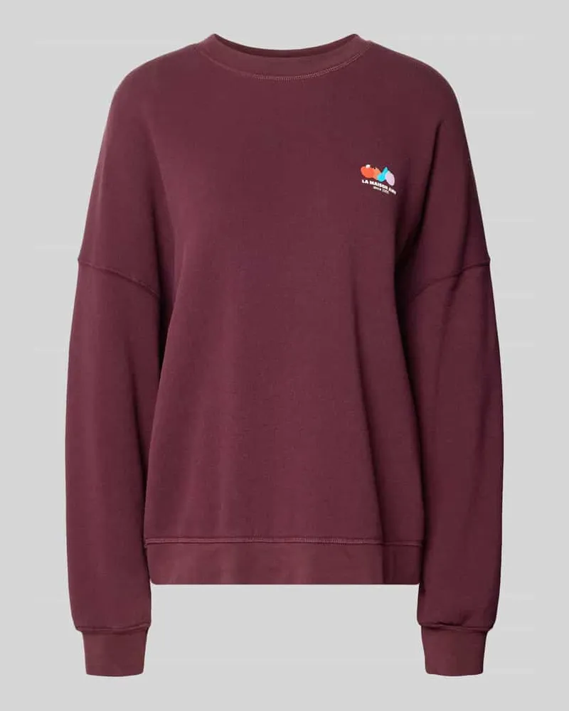 American Vintage Oversized Fit Sweatshirt aus Baumwoll-Mix mit Stretch-Anteil Bordeaux