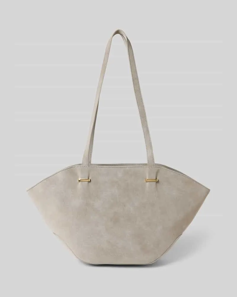 SEIDENFELT Shopper in Leder-Optik Modell 'Rena Hellgrau