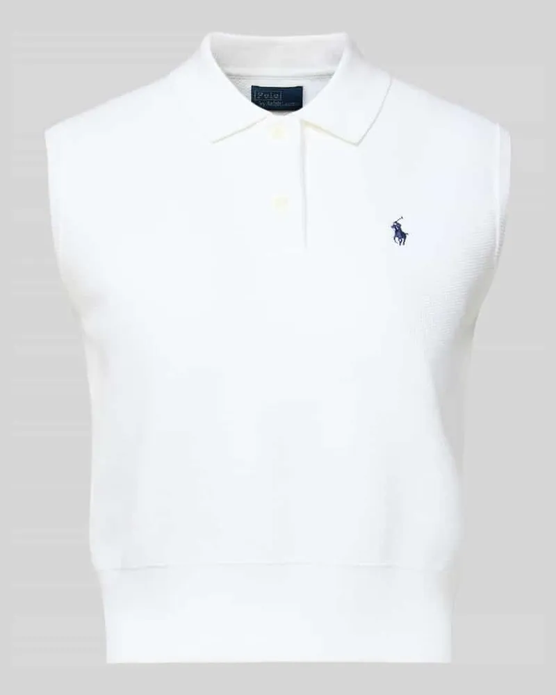 Ralph Lauren Slim Fit Pullunder aus Baumwoll-Mix Weiss