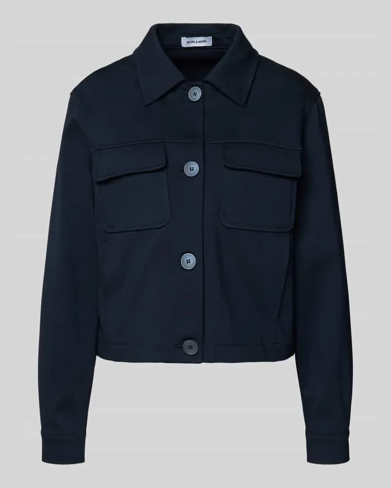 More & More Regular Fit Blazer aus Viskose-Mix Marine